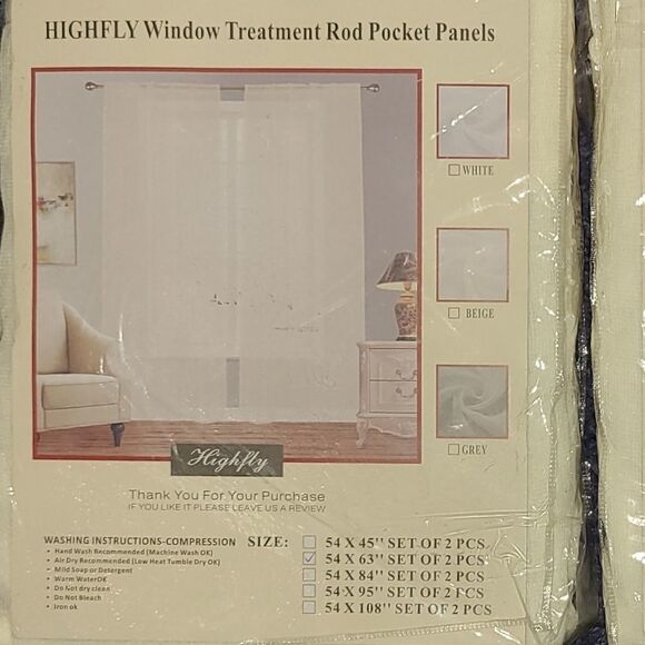 Highfly Window Treatment Rod Pocket Panels - Picture 1 of 2
